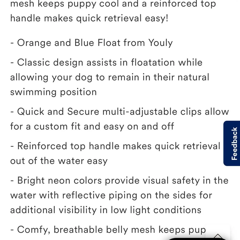 Dog Orange and Blue Safety Swim Vest